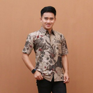 เสื้อเชิ้ต BATIK แขนสั้น สีแดง พรีเมี่ยม สําหรับผู้ชาย