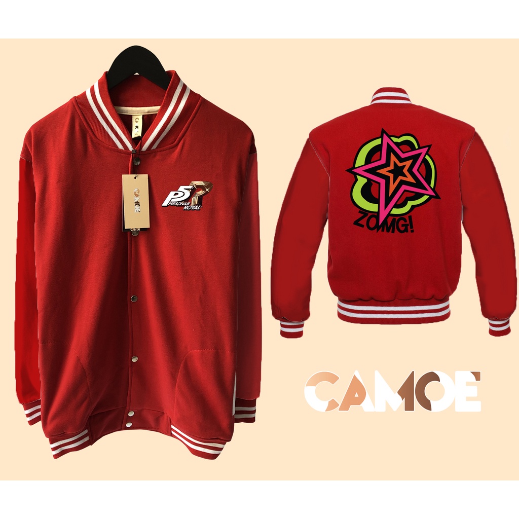 เสื้อแจ็คเก็ตเบสบอลสําหรับเล่นเกม Persona 5 Ryuji ZOMG Varsity