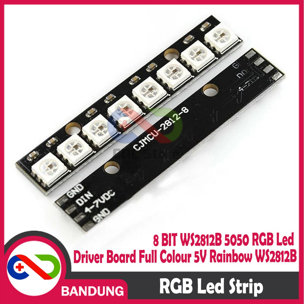 8 BIT WS2812B 5050 RGB LED DRIVER BOARD สีเต็ม 5V RAINBOW WS2812B