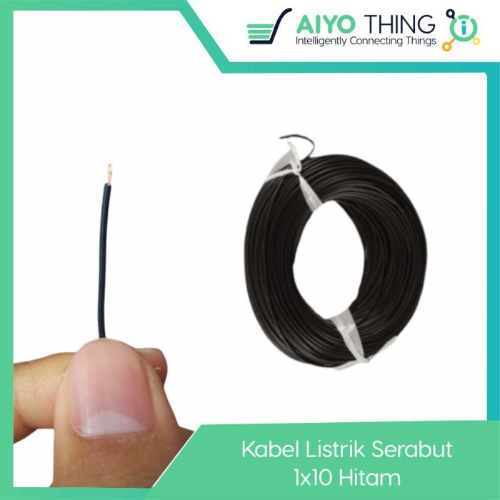 1x10 สายไฟเกลียวสีดําขนาดเล็กต่อเมตร