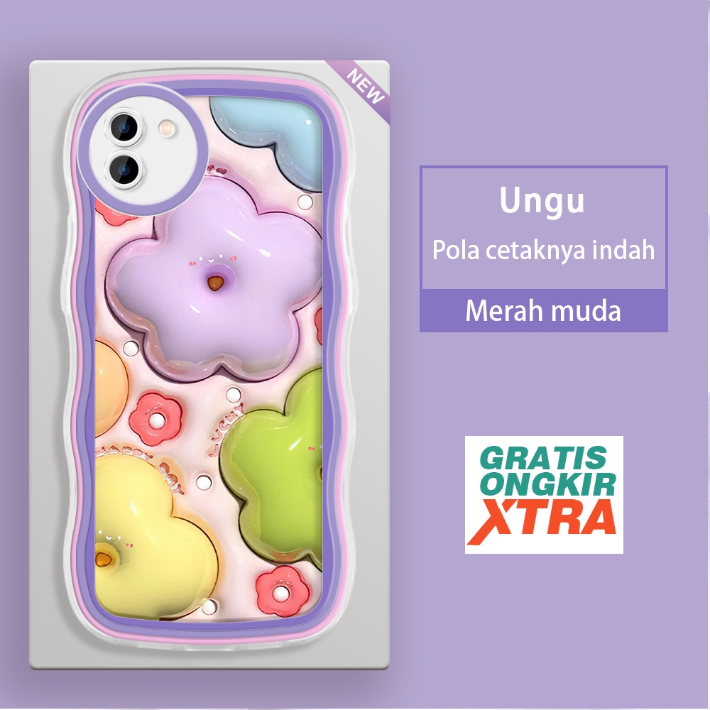 Samsung A02 A04 A03S A04S A04E A03 Core A10S A11 A12 A13 A14 5G A02S M02 สีสัน 3D Jelly ดอกไม้รูปแบบ