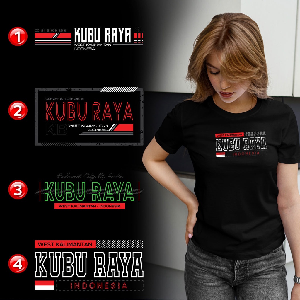 เสื้อยืด KUBU RAYA Premium Distro - 4 KUBU RAYA DESIGN CHOICES - XSRY1