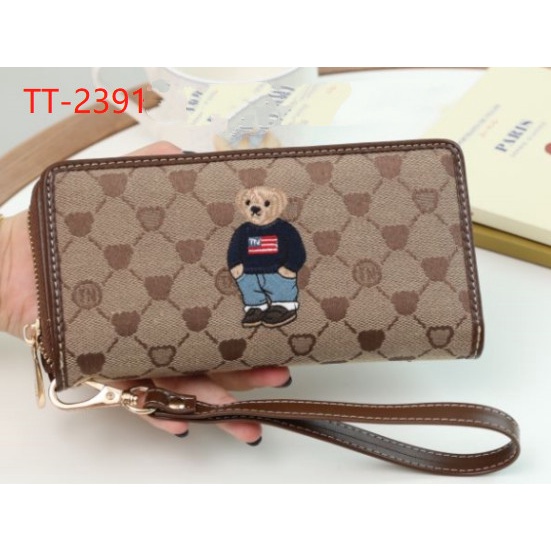 Ttwn Bear Original TT2391 กระเป๋าสตางค์ใบยาว สีน้ําตาล สําหรับผู้หญิง TTWNBEAR