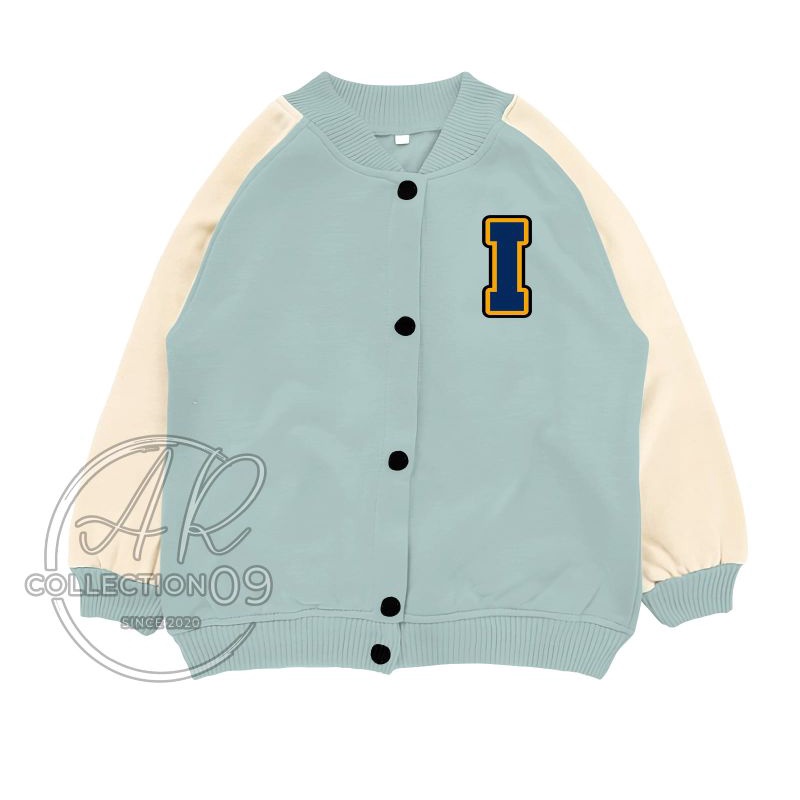 Children & 39;s VARSITY Jacket Initial i Girls Boys Age 5 6 7 8 9 10 11 12 13 14 15 Children & 39;s VARSITY แจ็คเก็ตเบสบอล