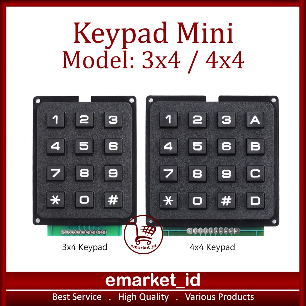 Mini Keypad 3x4 4x4 / Pertamini แป้นพิมพ์ตัวเลข POM Matrix Matrix Matrix 16 Key Array ยางนูน