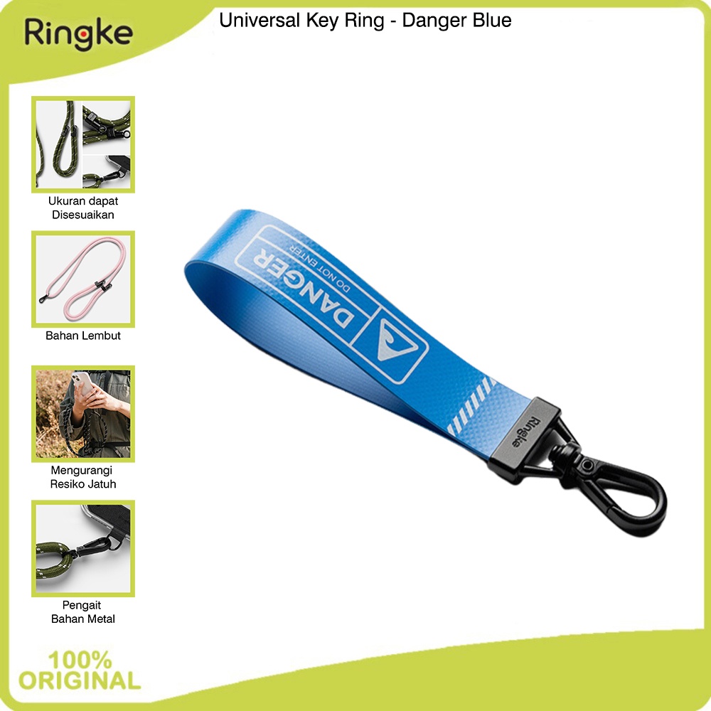 GANTUNGAN Ringke Key Ringke Danger Blue Keychain พวงกุญแจรถรถจักรยานยนต์