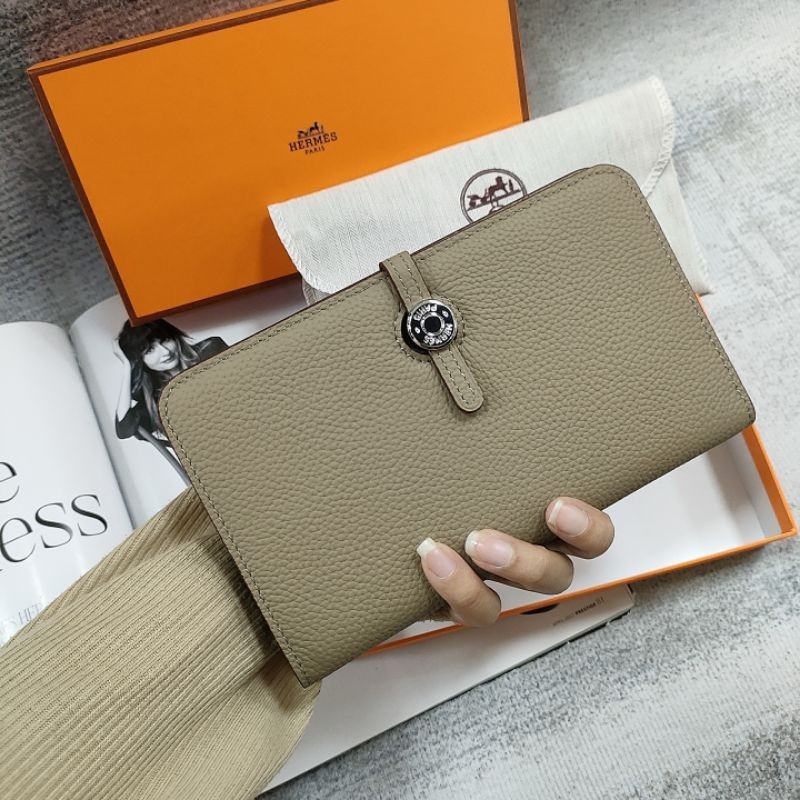 Dogon Wallet Her Mes Mirror Quality Iron Silver With Logo 100% Import Wallet 2in One Free Box