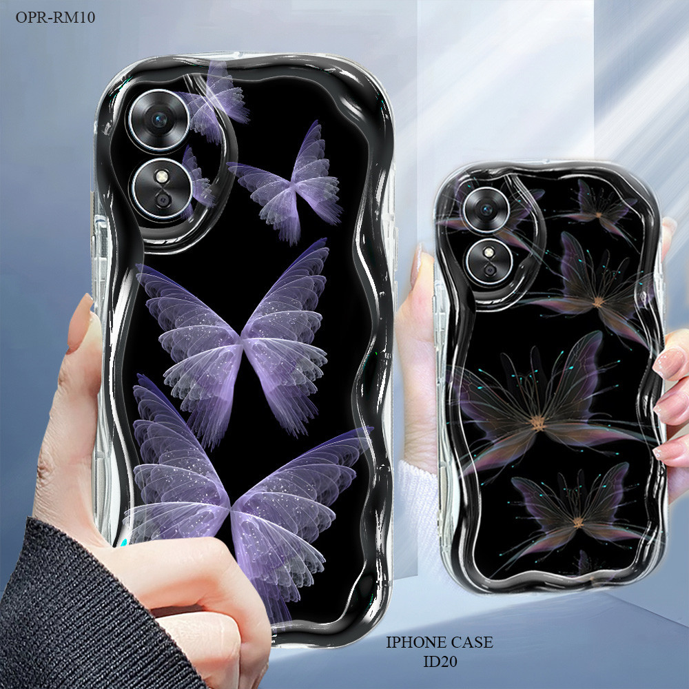 HP Realme 14 14T 12 10 8 7 7i 6 6i 5 5i 5S 2 C17 Pro Plus 5G สําหรับเคสโทรศัพท์การ์ตูนผีเสื้อ6402 รู