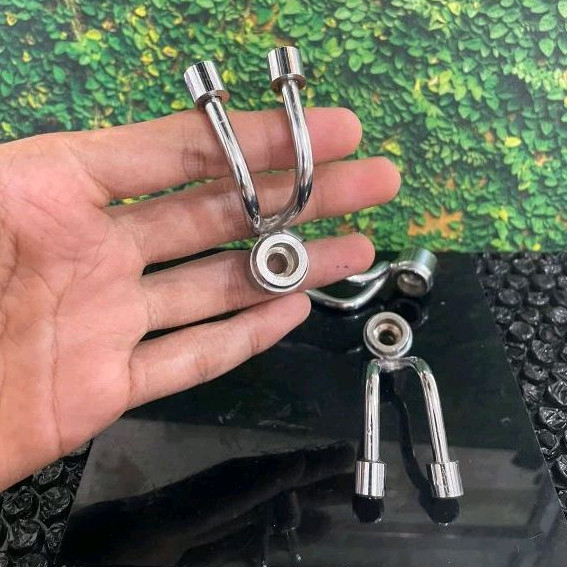 Gantungan Universal chrome silver Motorcycle Hanger Thick Motorcycle Hook +probolt/titanium Bolt original