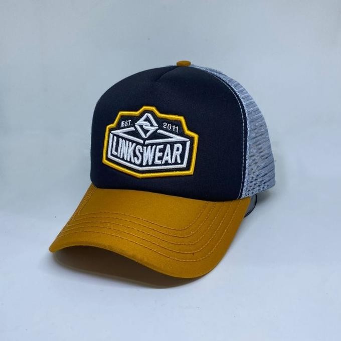 Mustard Black Grey Linkswear หมวกผู้ชายตาข่าย Trucker