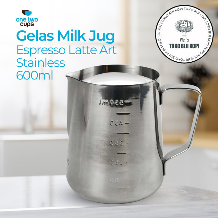MILK Jug COFFEE MILK Latte Art สแตนเลส Zm0078 Silver - 600 Ml