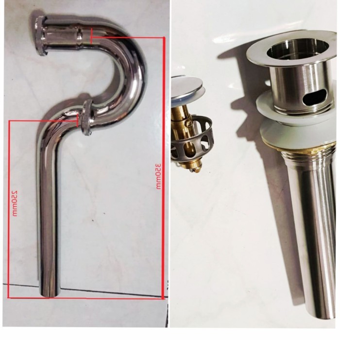 สแตนเลสล่าสุด Over Flow Gooseneck Sink Siphon / Siphon + Sink Drain