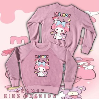 เสื้อกันหนาว คอกลม มีฮู้ด พิมพ์ลาย My Melody Kuromi Sanrio สําหรับเด็กผู้ชาย และเด็กผู้หญิง