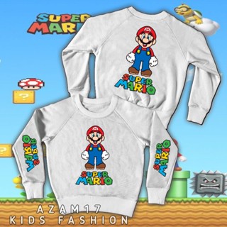 เสื้อกันหนาว คอกลม พิมพ์ลาย Super Mario Film Games Mario Bross สําหรับเด็กผู้ชาย และเด็กผู้หญิง