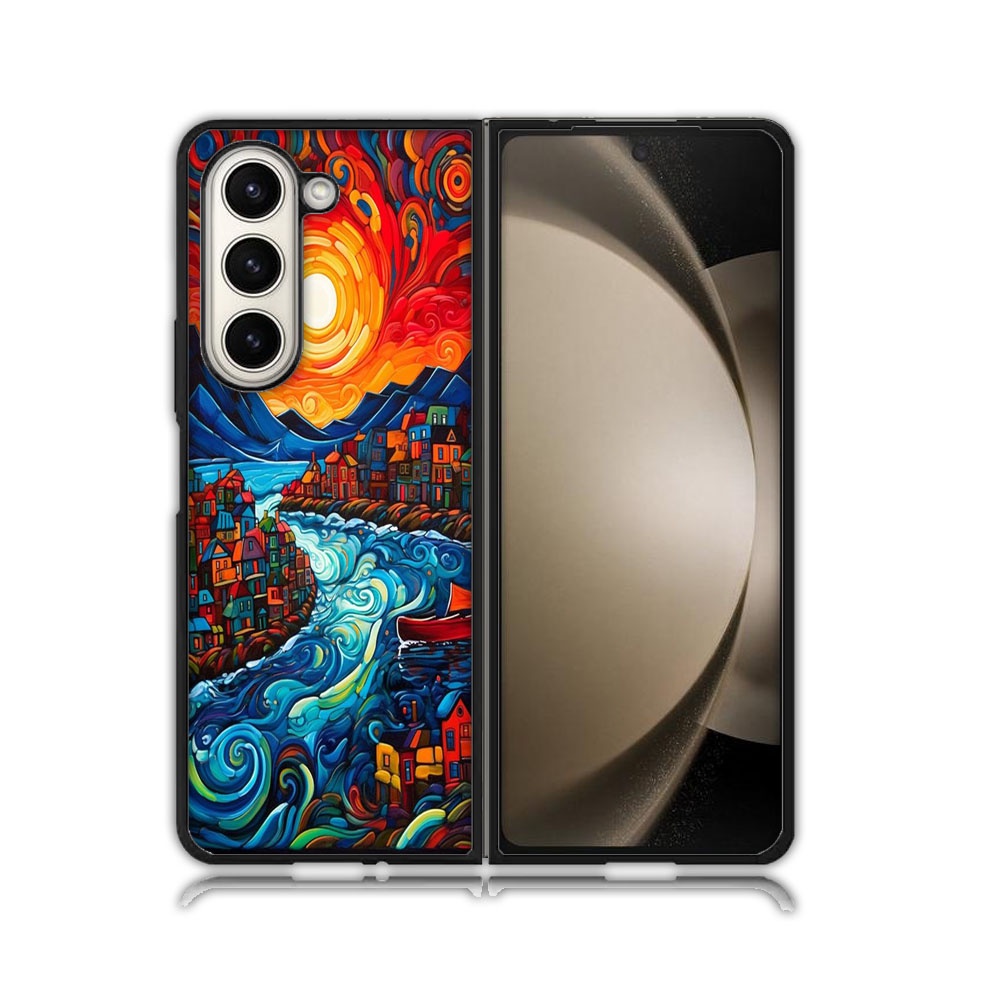 Casing Case Samsung Z Fold 5 Hardcase 4 3 S10 S9 S8 Custom Premium Image Paint Art