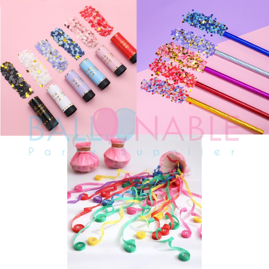 Confetti Party Popper / Party Streamer สามารถจัดส่งผ่านอินโดนีเซีย