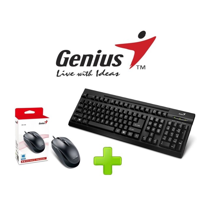 Genius KEYBOARD KB-125 USB + GENIUS MOUSE DX125 USB OPTICAL ORIGINAL PACKAGE