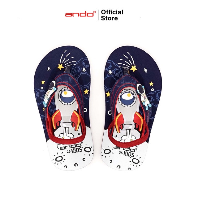 Ando Rocket Boy รองเท้าแตะสีกรมท่าสําหรับเด็ก