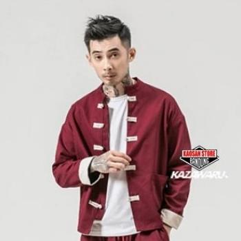 KEMEJA Cheongsam ผู้ชาย Ip Man Ipman Wing Chun Mandarin Koko เสื้อมุสลิม