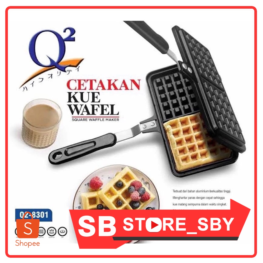 Q2 WAFFLE MAKER MOLD WITH SQUARE MOTIF Q2 8301 Q2 8302