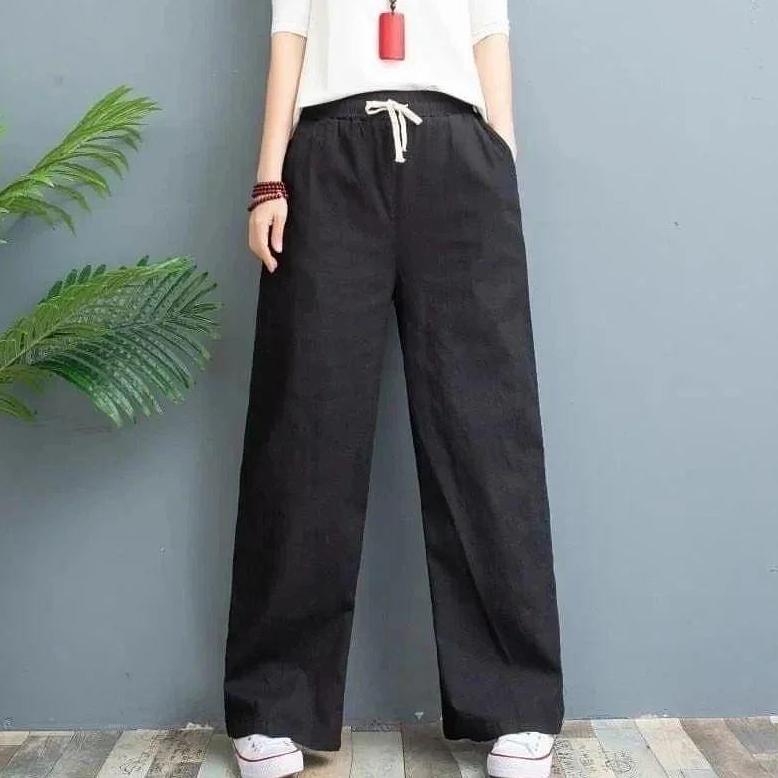 KATUN [BGK] GIVANA TROUSER LOOSE PANTS PREMIUM VIRAL COTTON LINEN RAMI CULOT PANTS