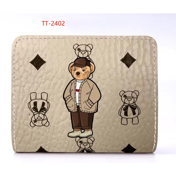 Ttwn Bear Original TT2402 กระเป๋าสตางค์ สีครีม สําหรับผู้หญิง TTWNBEAR