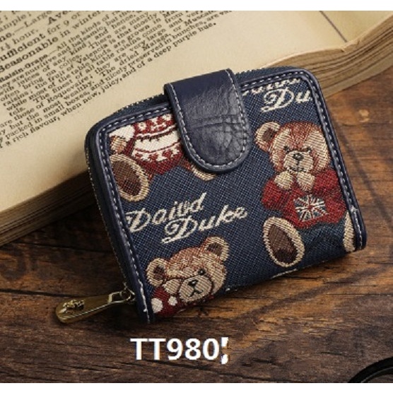 Hitam Ttwn Bear Original TT980-A กระเป๋าสตางค์ สีดํา สําหรับผู้หญิง TTWNBEAR