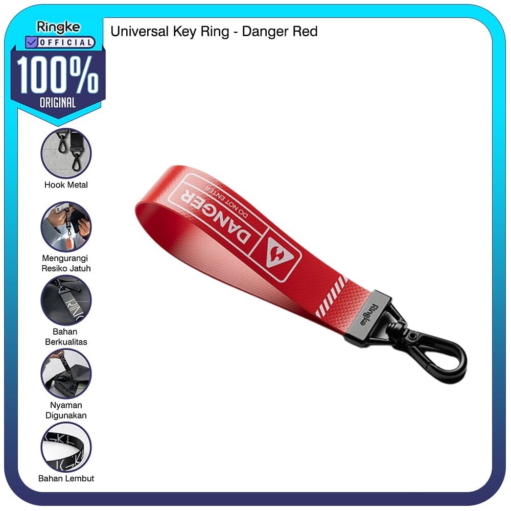 GUNGAN Ringke Key Ringke Danger Red Keychain พวงกุญแจรถรถจักรยานยนต์