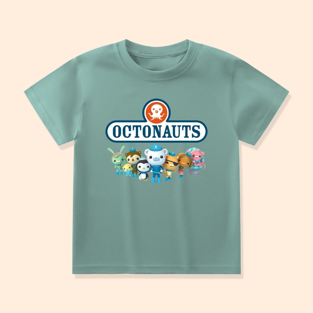 Octonauts การ์ตูนเสื้อยืดเด็กเสื้อสําหรับชายหญิง Unisex Custom ชื่อ OCT-01A