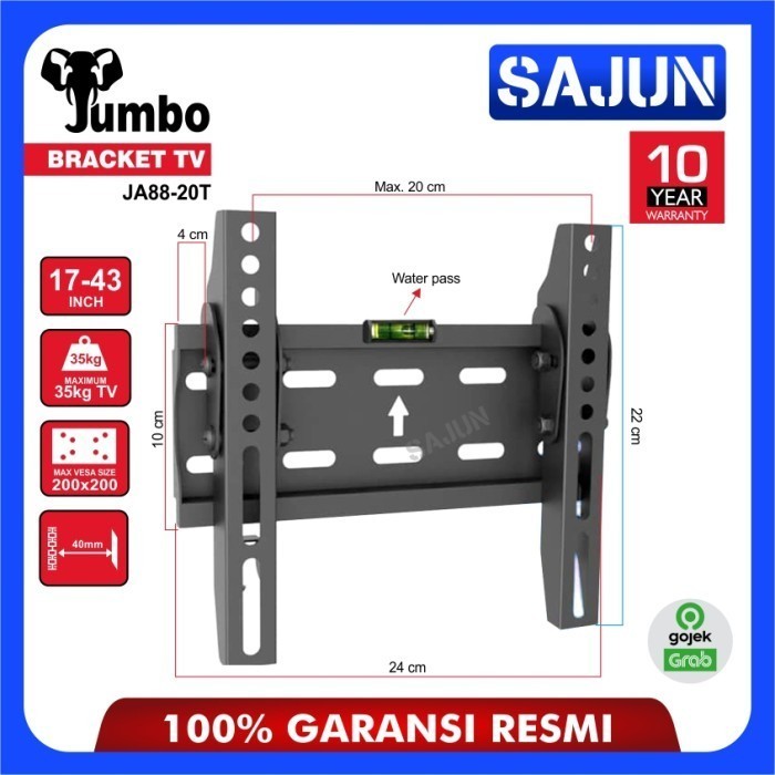 JUMBO TV Bracket 17-43 นิ้ว LED TV Bracket พร้อม Waterpass