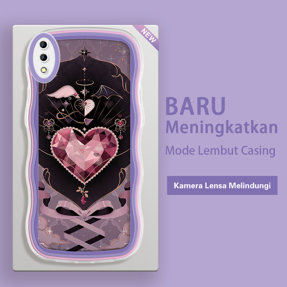 Vivo Y17S Y33T Y36I Y66 Y65 z3 z3i x9 x9s V11I V11 V5 Plus IQOO Z7X 5G เคสโทรศัพท์ Love Gem รูปแบบคล