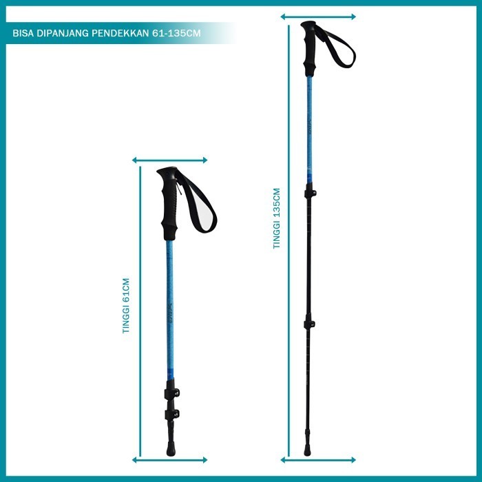 Elfs Active Trekking Pole อลูมิเนียมอัลลอยด์ 7075 Tracking Pole 135Cm