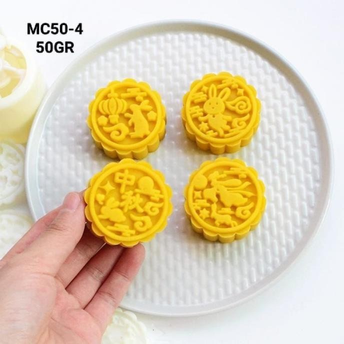 แม่พิมพ์ขนมไหว้พระจันทร์ กระต่าย ขนมไหว้พระจันทร์ กด ขนมไหว้พระจันทร์ กระต่าย 4 ลาย 50gr