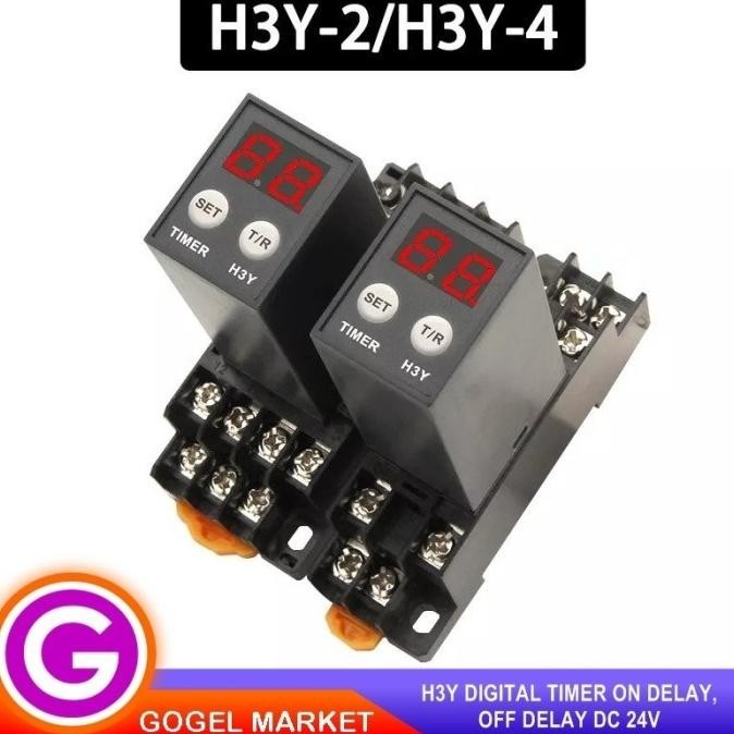 H3Y รีเลย์ตั้งเวลาดิจิตอล 0.1S ~ 990H เปิดปิดหน่วงเวลา Dc24V Limited