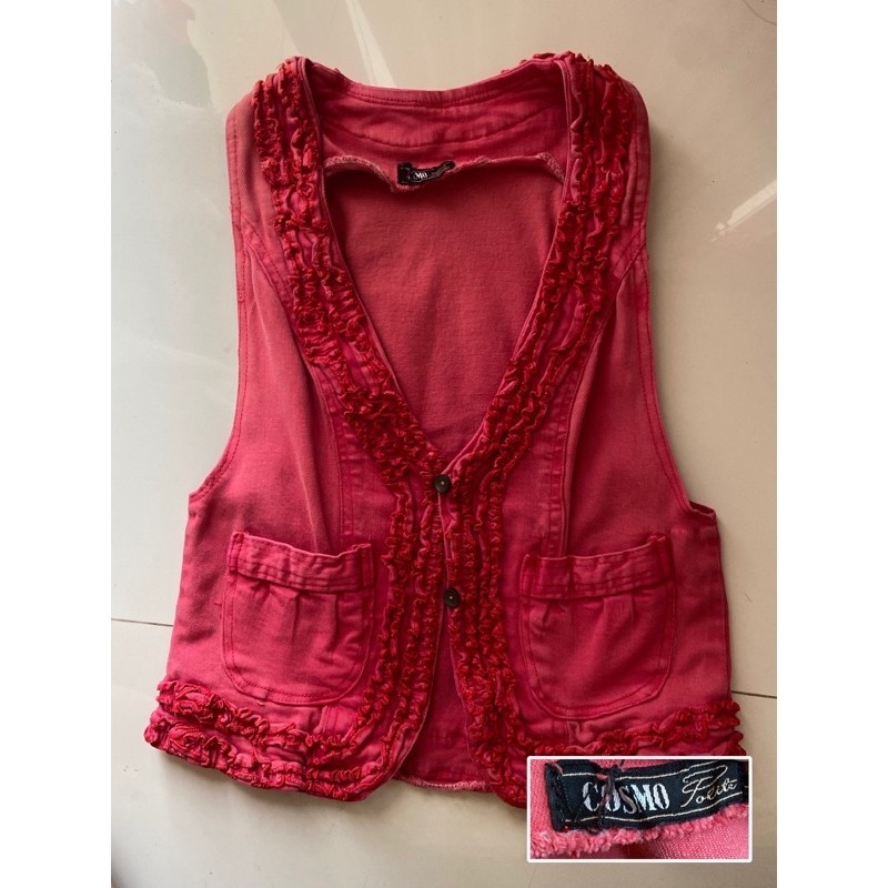 เสื้อกั๊กยีนส์หนา coquette dollette y2k gpthic grunge fairycore fairy