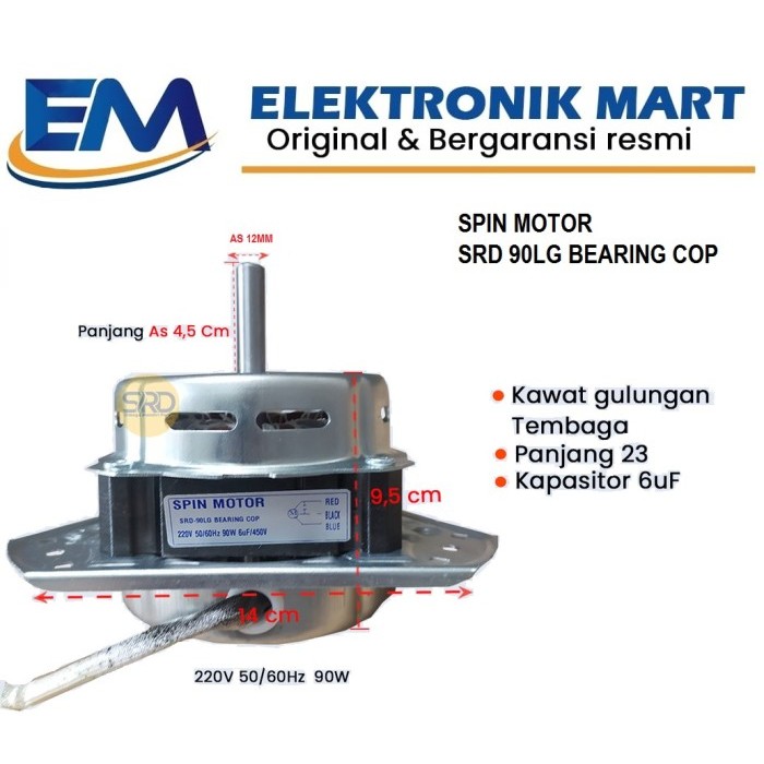 MESIN COPPER WASHING MACHINE DRYER DYNAMO SRD 90LG BEARING COP (J)