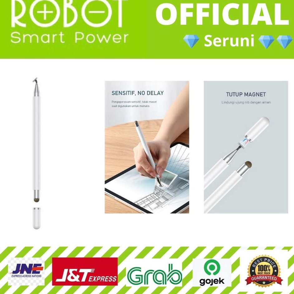 ราคาที่ดีที่สุด K0w0V (SERUNI) Robot RSP01 Capacitive Portable Universal 2 in 1 ปากกาสไตลัส