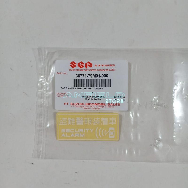 Suzuki Swift XL7 Jimny Splash SX4 ALL SUZUKI Original SGP Glass Alarm Security Sticker