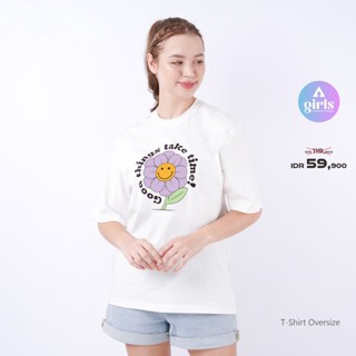 &lt;Unk&gt; เสื้อยืด โอเวอร์ไซซ์ ลาย Good Things สีขาว 1C000