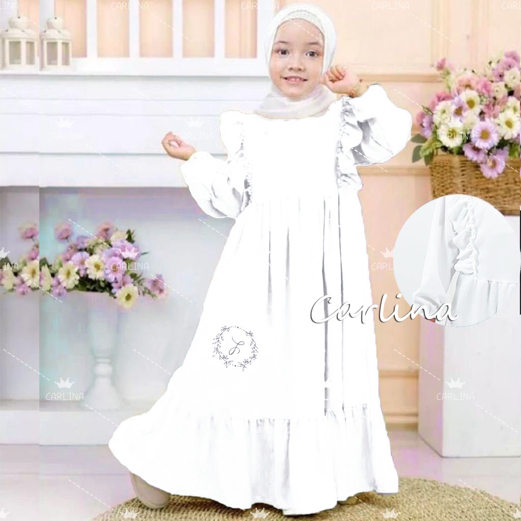 Carlina CHILDRENS MANSIK GAMIS SOLEHA RUFFLE NAMIRA CANDY 2-13 ปี KIDS DRESS