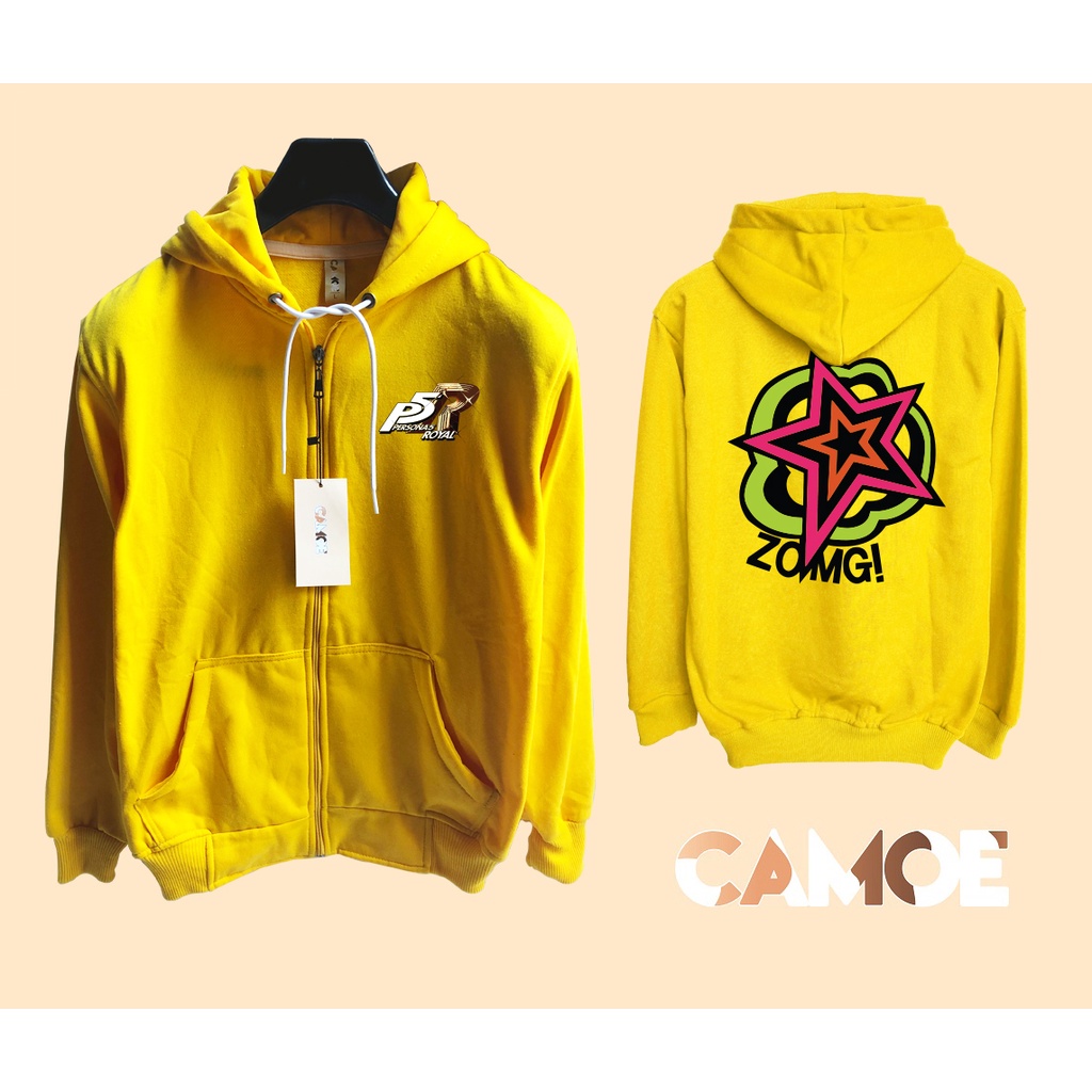 Persona 5 Ryuji ZOMG เสื้อแจ็คเก็ตมีฮู้ดมีซิปสําหรับเล่นเกม