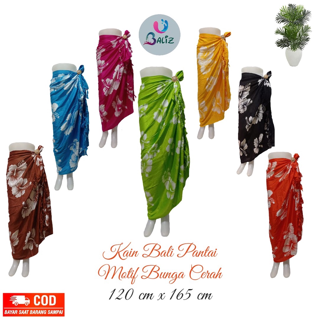 ผ้าชายหาดบาหลี SARI ลายดอกไม้ ผ้า BALI ผ้า BALI ขายส่งขนาด 120CM X165 CM