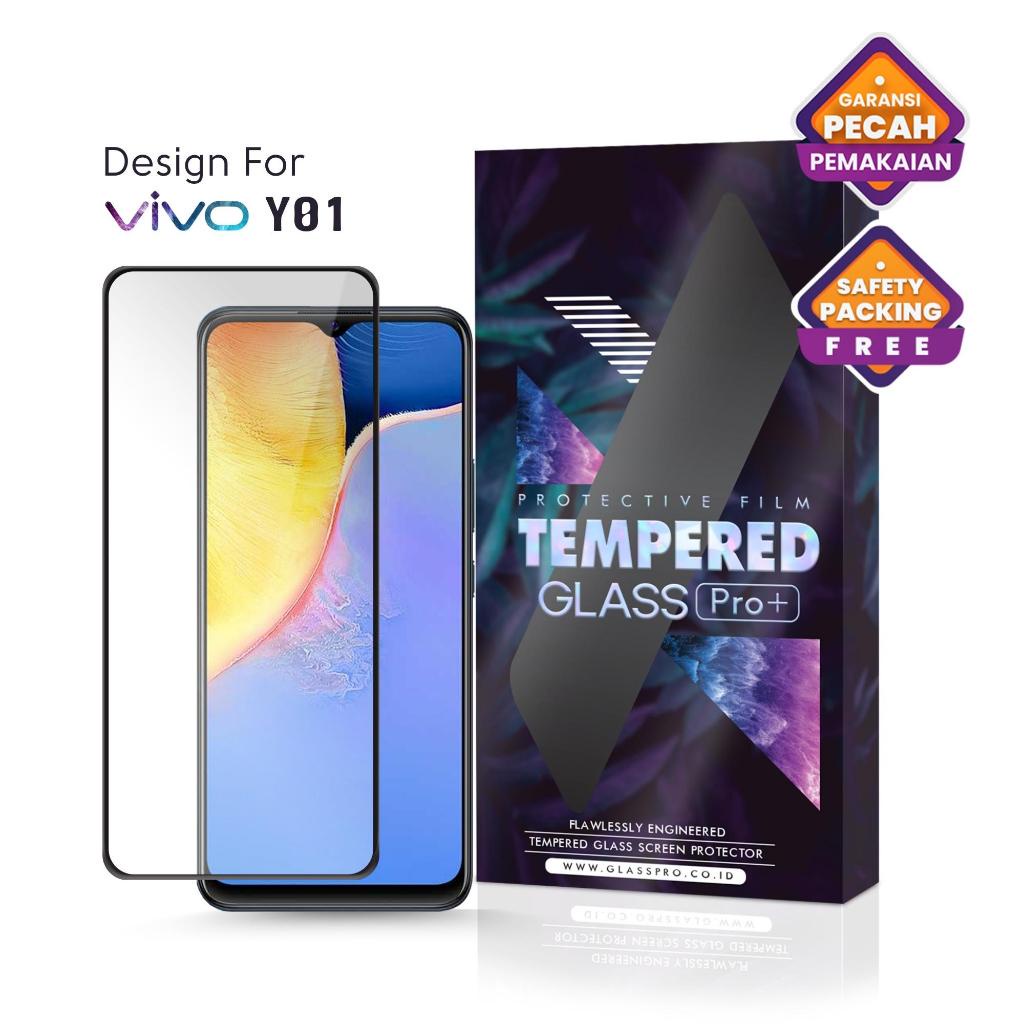 ฟิล์มกระจกนิรภัย Glass Pro Vivo Y01 Full Cover - พรีเมี่ยม