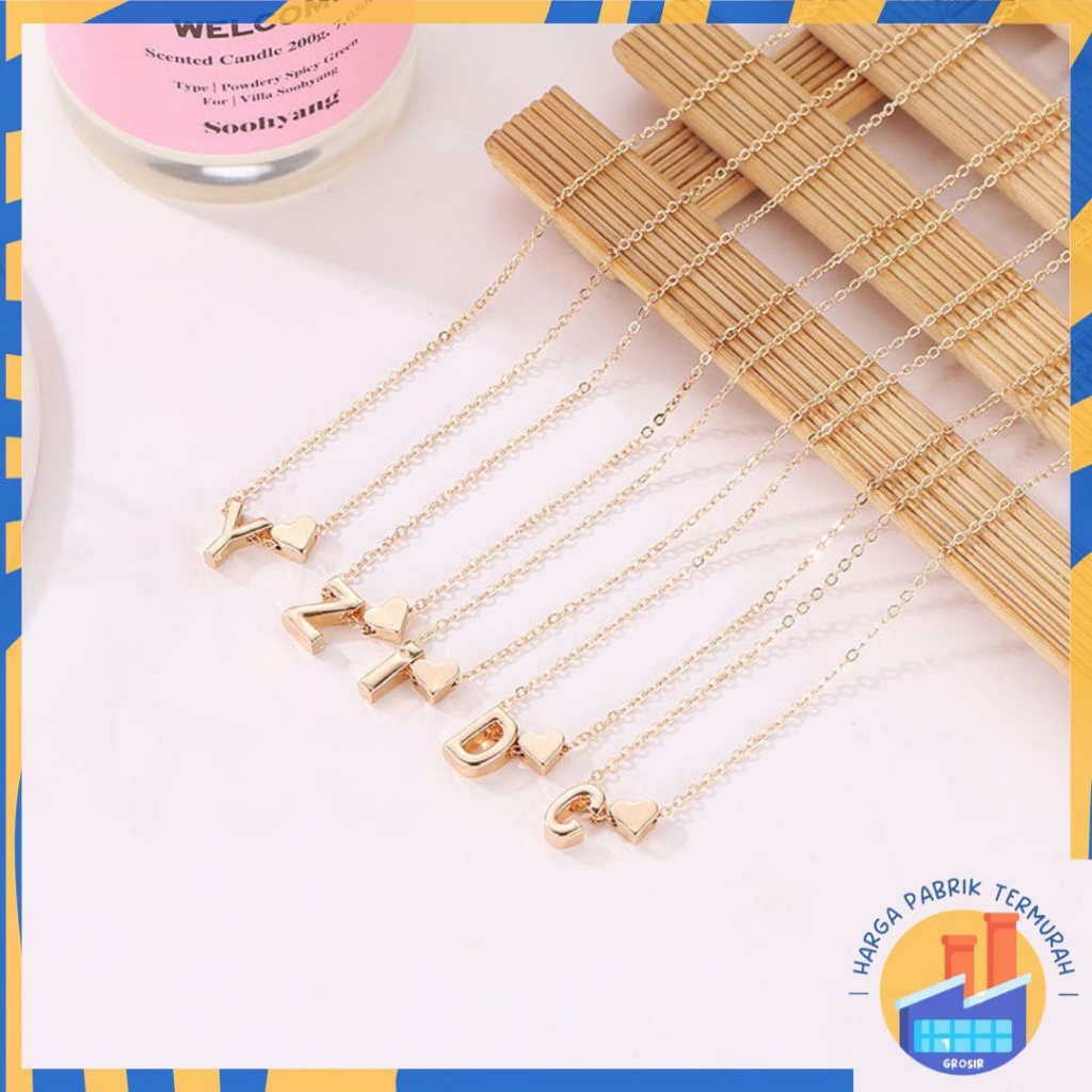 HPT สร้อยคอตัวอักษรรักขนาดเล็กสแตนเลสเครื่องประดับแฟชั่นเครื่องประดับสตรี GOLD SILVER