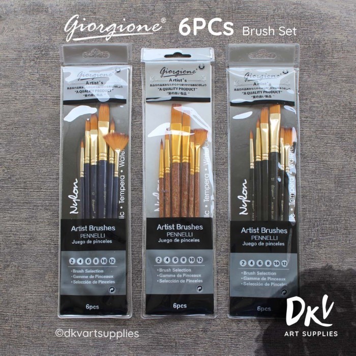 Giorgione Brush Set 6 ชิ้น G-6030H แปรงวาดภาพไนลอนล่าสุด