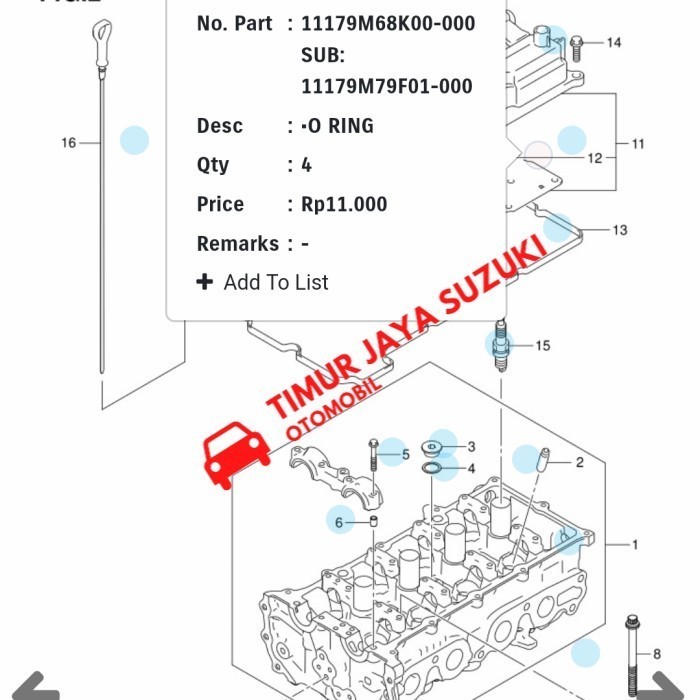 Original Sgp Ertiga Type 1, Karimun Estilo, Wagon R Spark Plug Seal Part รหัส Kn193