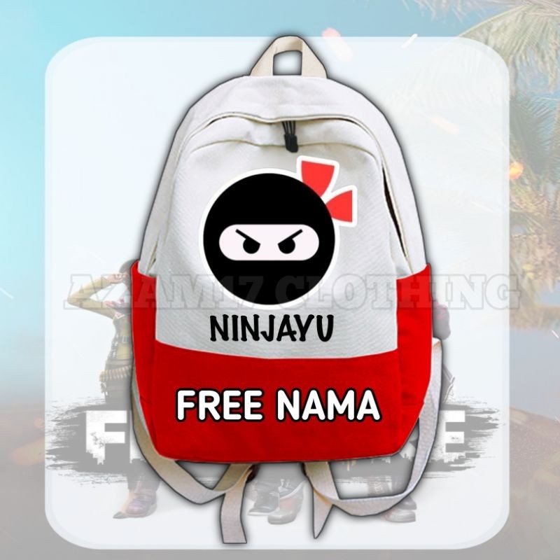 กระเป๋าเป้สะพายหลัง กระเป๋านักเรียน พิมพ์ลาย NINJAYU FREE FIRE FREE GAME Name FF SQUAD NINJA YU สําหรับเด็กผู้ชาย และเด็กผู้หญิง