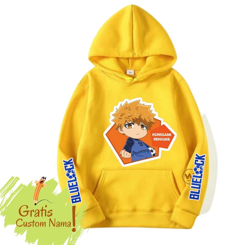 BLUE LOCK KUNIGAMI ANIME CHILDRENS HOODIE / CUSTOME ฟรีชื่อ / DMOOND