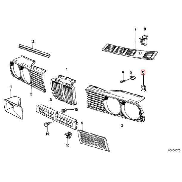 ไฟหน้าแบบหนีบ BMW E30 ดั้งเดิม 10 ชิ้น 51131872146 นําเข้านําเข้า