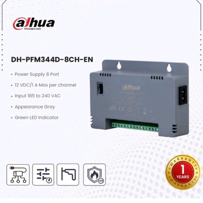 Dahua 8 ch Power Supply สําหรับกล้องวงจรปิด 8 ตัว